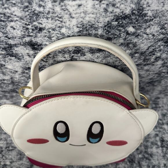 Kirby Bioworld Circle Crossbody Bag Purse Nintendo Pink White Missing Straps - Picture 2 of 14